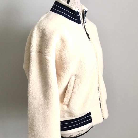 Madewell Sherpa Varsity Jacket New With Tag - Picture 2 of 7